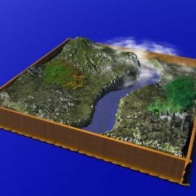 Sandkasse af terrænlandskab 3d-model