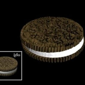 Gâteau aux biscuits et sandwich modèle 3D