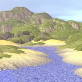 Sandy Cliff Landscape 3d model