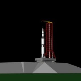 Plataforma de lanzamiento del cohete Saturno V modelo 3d