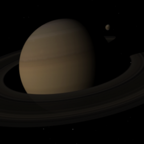 Model 3D Ilmu Alam Planet Saturnus
