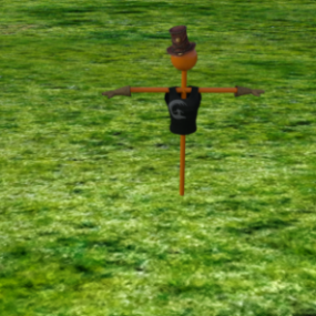 Vogelverschrikker karakter op veld 3D-model