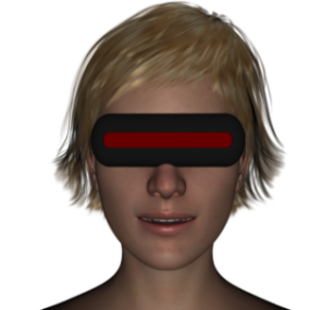 Personnage de fille avec des lunettes futuristes modèle 3D