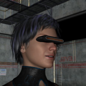 SF メガネをかけた女の子キャラクター 3D モデル