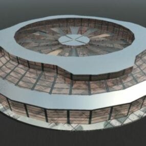 Bangunan Stasiun Scifi Dome model 3d