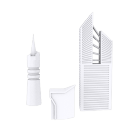 Skyskraper bygning uten materiale 3d-modell