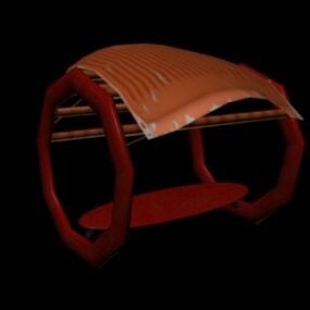 Rustikální 3D model lavicového nábytku