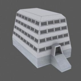 واجهة مبنى مخزن من الطوب نموذج ثلاثي الأبعاد