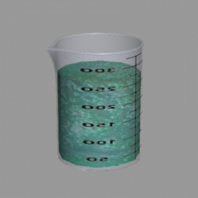 기포 액체가 포함된 실험실 액세서리 비커 3d 모델