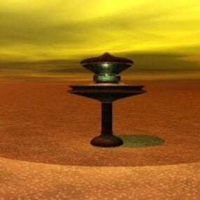 نموذج برج الخيال العلمي الصحراوي ثلاثي الأبعاد