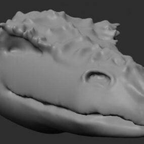 3д модель скульптуры головы животного дракона