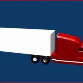 Semi-vrachtwagen Lowpoly Vrachtwagen 3D-model