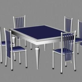 Set Of Lunch Table Chair 3d model