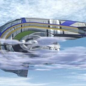Futuristický 3D model kosmické lodi Cobra