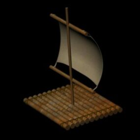 مدل سه بعدی Wreck Wooden Raft