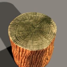 Modello 3d di registro di albero corto