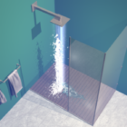 Meubles de salle de bains avec douche en verre