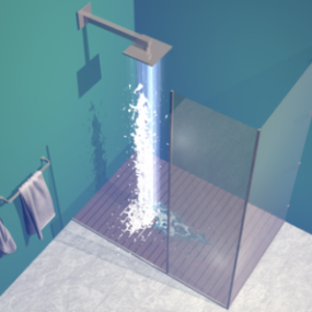 Glass Shower Bathroom Furniture 3d model