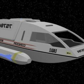 Modelo 3d de nave espacial futurista Shuttlecraft