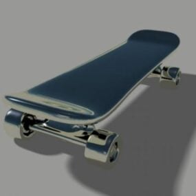 Zilveren sportskateboard 3D-model