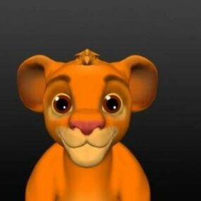 3D model kreslených postaviček Simba Lion