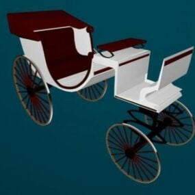 Luxus-Buggy-Wagen aus dem 1800. Jahrhundert, 3D-Modell