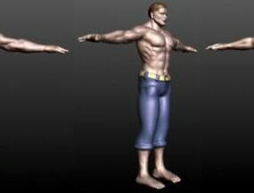 Modello 3d del personaggio dell'uomo forte