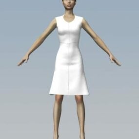 3д модель девушки-манекена в платье чудесная