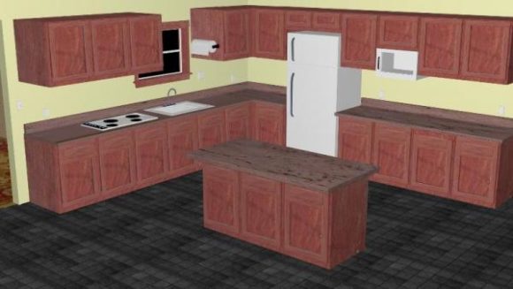 Wood Kitchen Cabinet With Island Table