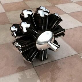 Radial motordel av maskin 3d-modell