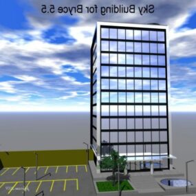 نموذج ثلاثي الأبعاد للواجهة الزجاجية للمبنى السماوي