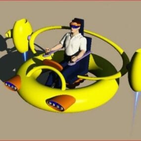 3D model kosmické lodi Scifi Dragonfly