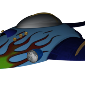 Futuristic Sky Spacecraft With Camouflage 3d model