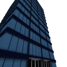 Modello 3d della facciata in vetro del grattacielo