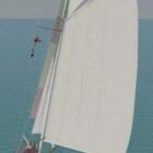 Transport Sailing Boat On The Sea