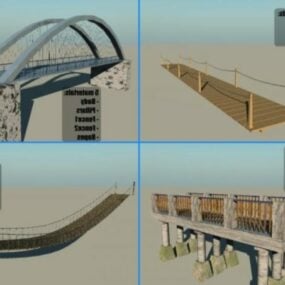 Liten brobyggnad 3d-modell