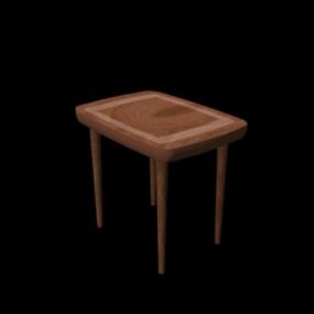 Model 3D małego stołu w stylu vintage