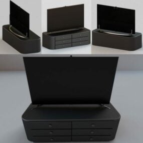 Smart Tv With Cabinet Stand 3d model