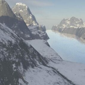 Mountain Lake Landskap 3d-modell