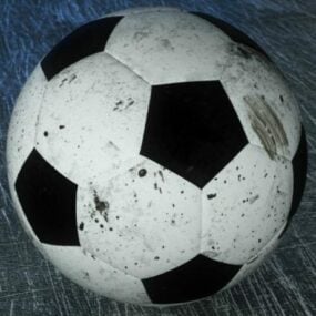 כדור כדורגל שחור לבן דגם תלת מימד