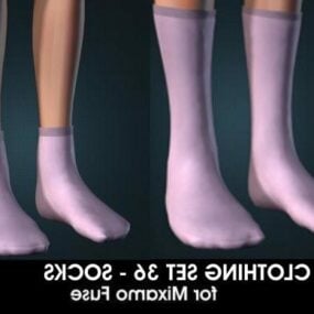 靴下とファッションの女の子の脚3Dモデル