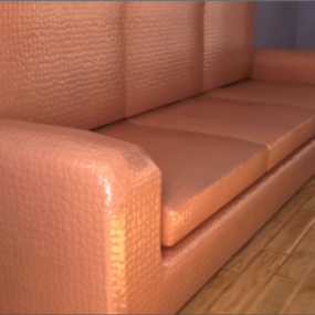 Leather Sofa Upholstered 3d model