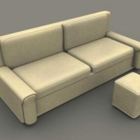 Soffmöbler och fotpall 3d-modell