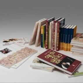 Pila di riviste di libri della biblioteca modello 3d
