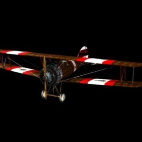 Model 3D szerokiego skrzydła śmigła samolotu vintage