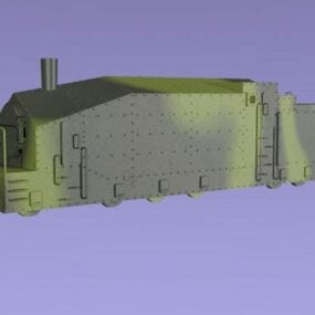 2D-Modell des Panzerzuges aus dem 3. Weltkrieg