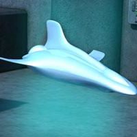 白い宇宙船のコンセプト3Dモデル