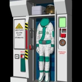 带套装盒的太空飞船模块3d模型