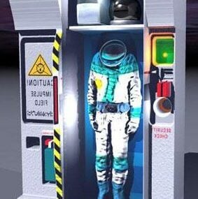 공상 과학 우주복 창고 3d 모델