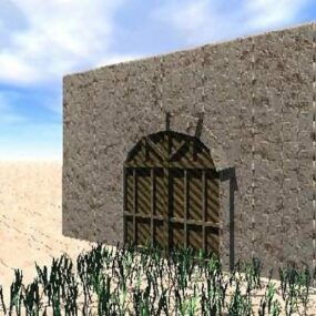 Sparse Grass Outside Building 3d model